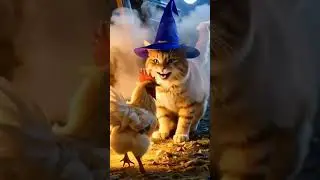 Kitty attack on chicken #shortvideo #cat #warriornation #cute #viralvideo 🐱