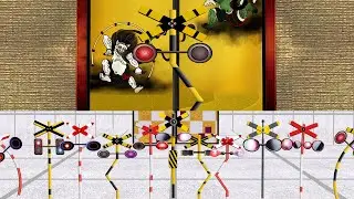 大集合！異次元のおうちに住み着いているうるさい軟体踏切 屏風絵 襖絵 / Flexible Railroad Crossings with Fun