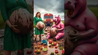❤️ Evolution of Hippo: Hippo quickly took the baby in her arms 👶 61 #cat #cute #love #shorts