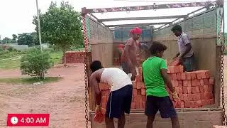 🚛 ट्रक पर ईंट लोडिंग में रात हो गया 🥵 | #suriyakmanjhi #work