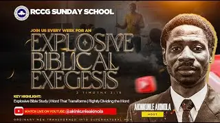 RCCG SUNDAY SCHOOL | TOPIC: INTEGRITY | 25TH JANUARY 2026