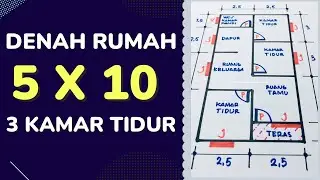 Denah Rumah 5x10 3 Kamar Tidur