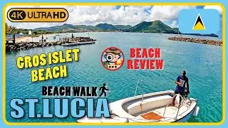 Gros Islet Beach Gros Islet Saint Lucia 🇱🇨 4k Walking Tour / Beach Walk & Review