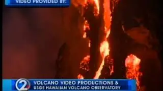 Lava flows into ocean on Big Island