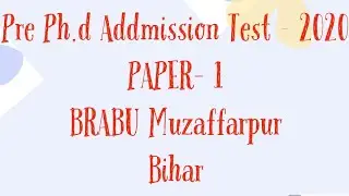 Pre ph.d test PAT 2020 general studies paper-1 of BRABU MUZAFFARPUR
