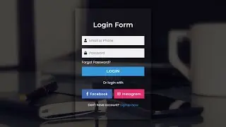 Transparent animated login form design using Html CSS with floating Placeholder. CSS Label Slide Up