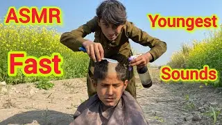 ASMR fast youngest Barber 💈ln the world 🌍j fast Haircut 💈  1M views sounds cutting