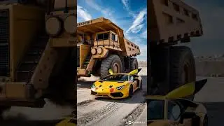 Massive Truck Crashes Into Yellow Pikachu Lamborghini! 😱 #shorts #lamborghini  #pokemon #truck #ai