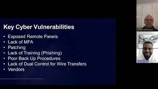 Key Cyber Vulnerabilities (MFA, Training & Back Ups)
