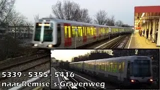 RET Metro 3*Type B+S langs Capelsebrug (Rotterdam) naar Remise 's-Gravenweg