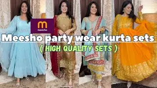 8 Meesho *high quality* party wear kurta sets , try on haul | edgyetika | #meesho #meeshohaul #haul
