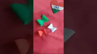 DIY tricolour bow hair clip #youtube #trending #love