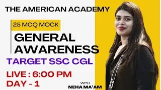 GS MOCK TEST DAY 1 | Crack SSC CGL & CHSL | 25 Most Expected GS Questions | Live with Neha Ma'am