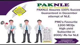 National Licensing Exam (NLE) Pakistan (PAKNLE) | PMC | 2021 | NLE exam