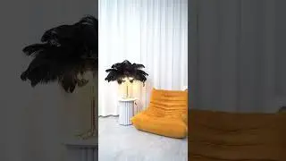 Ostrich Feather Table Lamp black