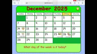 Starfall Daily Calendar - December 12, 2025