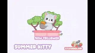 Animated Twitch Alerts - Summer Kitty (Total 6)
