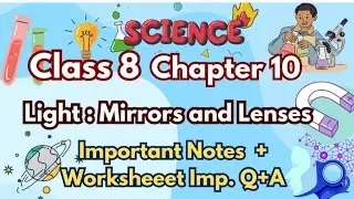 Class 8 Curiosity  Chapter 10 | Light:Mirrors & Lenses |  Sci. Important Notes + Worksheet Explained