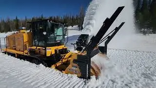 Larue T80 self-propelled snow blower operating for Wyoming DOT
