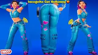 Fortnite Cat Holloway Skin Showcase Thicc 🍑😍 Top Tiktok Dances & Emotes 😘 New Incognito Cat Style 😜