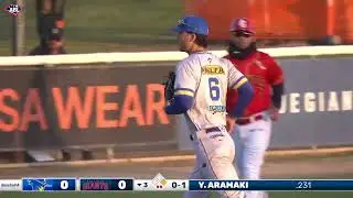 Got em! Jake Burns throws a runner out