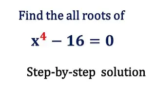 Find the roots of x^4 - 16 = 0 ? | Quadratic equations | Everyday Math Problem