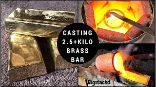 BRASS CASTING 2.5+ KILO GOLD BAR FROM SCRAP - 100% PURE BRASS