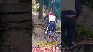 国際A級スーパークラス！全てのタイミングが合わないと絶対に上がれない高さをサクッと！(笑)  #宇宙人 #柴田暁 #トライアルバイク #ias #奥宮トライアルパーク #shorts