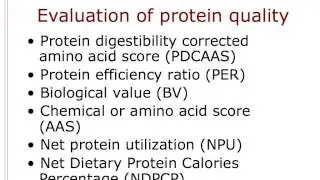 Protein 3 - Evaluating Protein Quality (continuation from Protein 2 - Digestion and Absorption)