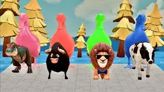 Kids Funny 3D Animal Game Slide with Cow & Elephant | Long game 