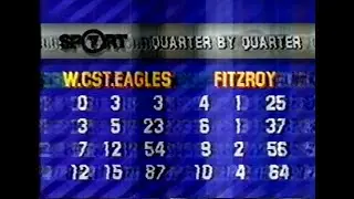 1987 QF VFL Night Series (4th Qu) - Fitzroy vs West Coast Eagles.