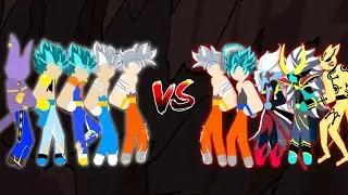 Stickman Warriors PVP of Gogeta, Vegito, Goku, Vegeta, Beerus | Playxtreme