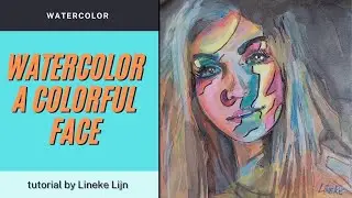 Skincolor painting a portrait in Watercolor a Colorful Face