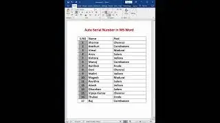 Как вставить автопорядковый номер в таблицу MS Word на тамильском языке #msword
