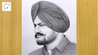 How to draw Sidhu Moose Wala for beginners || Sidhu Moose Wala sketch | Sidhu Art | Crazy Sketcher