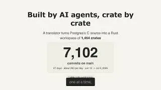 Postgres rewritten in Rust by AI. It passes 46,066 tests.