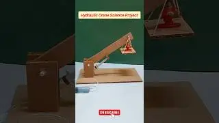 Simple Science Project of Hydraulic Crane #scienceproject #shortsviral #diyprojects #hydraulicpress