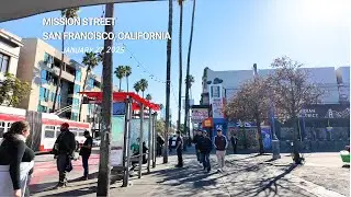 MISSION STREET Walk  amidst reports of ICE deportation activity in San Francisco, California