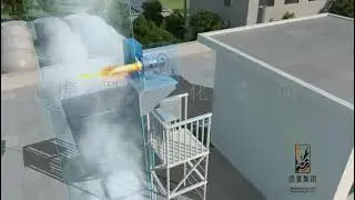 Exhaust gas online monitor 3D industrial products animation 3D special effects display production