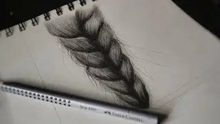 Disegnare una treccia -draw hair- disegno treccia realistica con matita e carboncino 