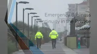 Emergency Business Continuity Plans in the Private Sector