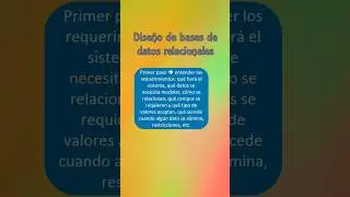 Diseño de bases de datos relacionales #bd #basesdedatos #Informática #programacion