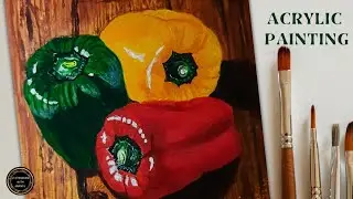 Painting CAPSICUM/BELL PEPPERS #capsicum #acrylicpainting #realistic #bellpeppers #painting #art
