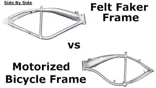Felt Faker VS Motorized Bicycle Frame Side By Side Look! (Both Gas Tank Frames)