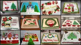 Best Square Shape Christmas 2024 Cake Design | Square Christmas Cake Decorating ideas