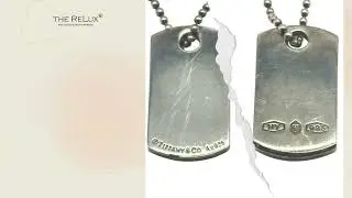 Tiffany & Co  Sterling Silver Dog Tag Plate Pendant & Ball Chain Necklace | The Relux