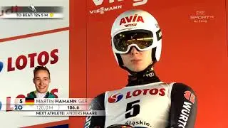 Martin Hamann 138.5m Fall PŚ Wisła 2020