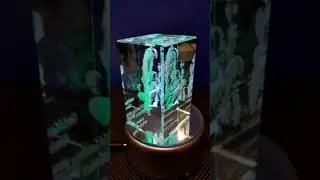 Best 3d2d Lasers presents  Ganesh Ji 3D Crystal Cube With Rotating LED Base(5cmX5cmX8cm)