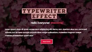 Typewriter Effect from scratch in HTML , CSS and JS
