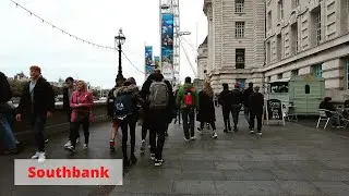 Southbank on Saturday Morning | London Walking Tour ASMR 4K